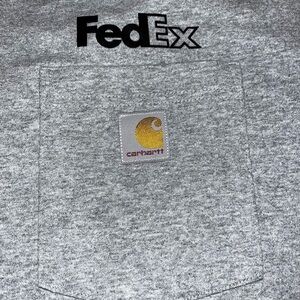 Carhartt x FedEx Gray Pocket long sleeve Tee - Yellow Logo